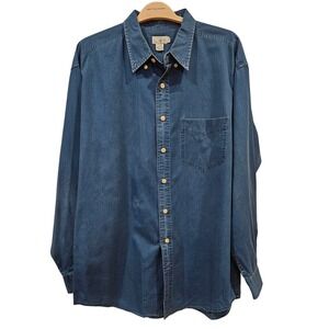 J.Crew Womens XL Button Down Long Sleeve Denim Shirt Relaxed Fit